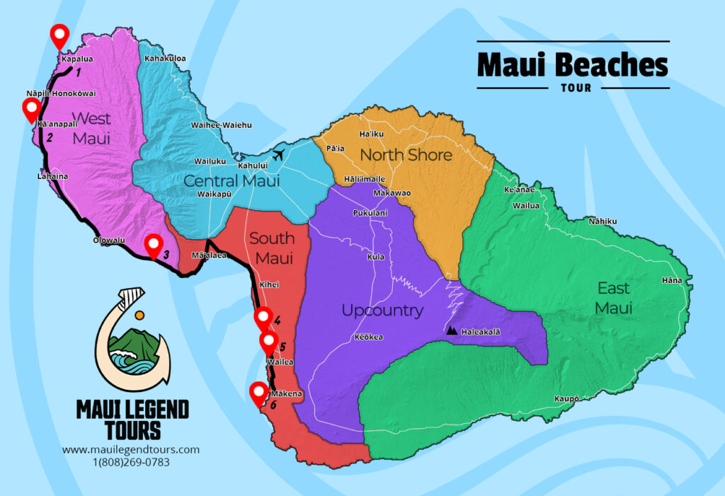 Detailed Map Of Maui Beaches